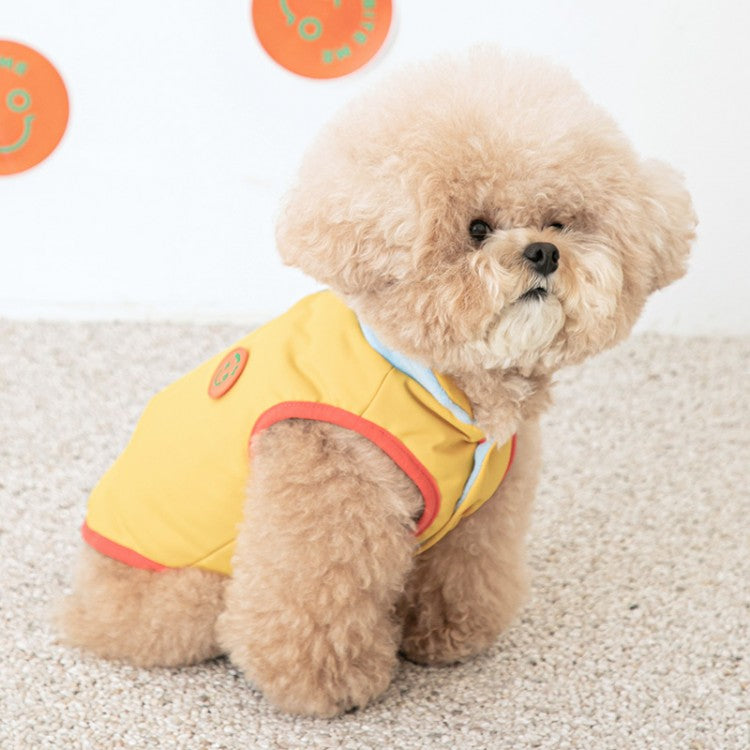 Color Block High Neck Padding - Mustard