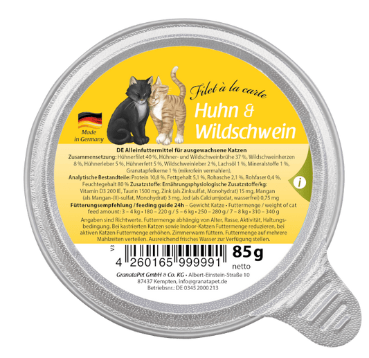 Filet á La Carte Cat Wet Food - Wild boar & Chicken