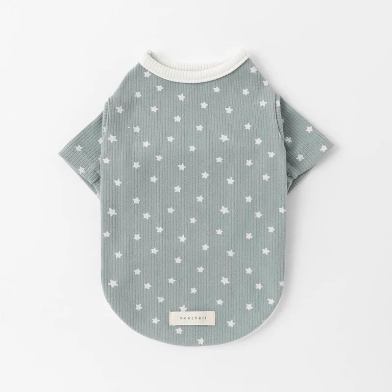 Star Pattern Ribbed Top - S