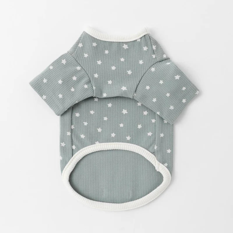 Star Pattern Ribbed Top - S