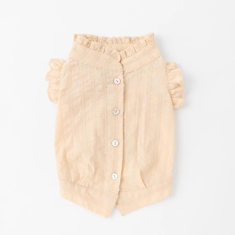 Frill Lace Top - Beige M
