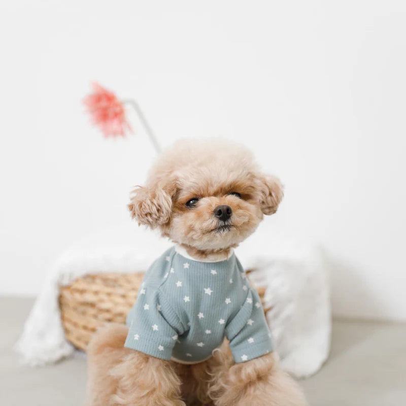 Star Pattern Ribbed Top - S