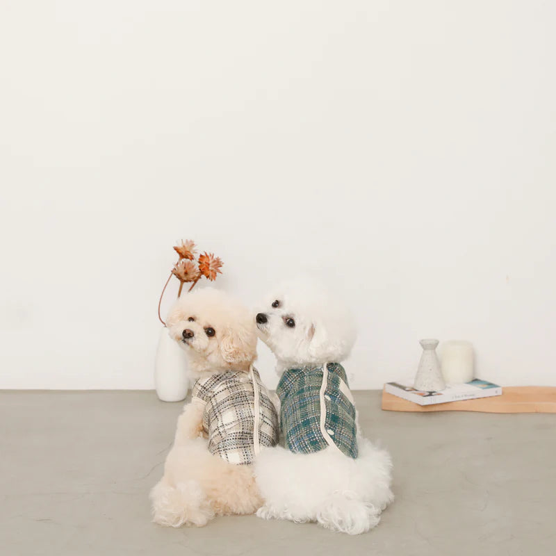 Check Pattern Vest - Ivory S
