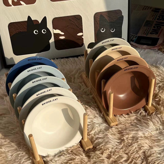 Wood Pet Bowl Storage Rack