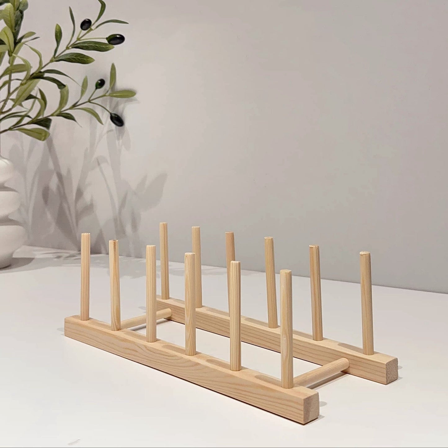 Wood Pet Bowl Storage Rack