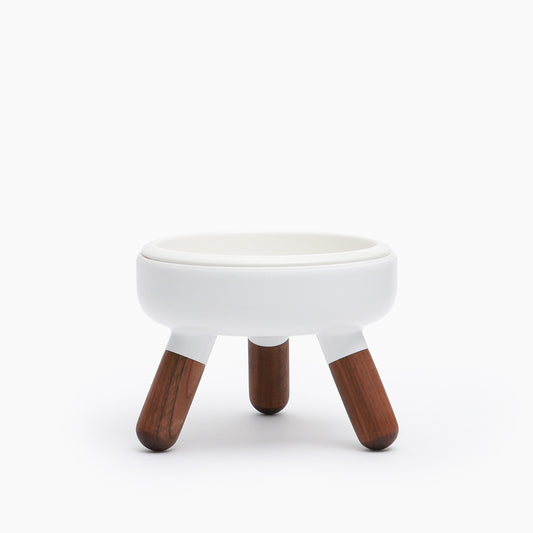 Oreo Ceramic Table 2 Walnut Wood - White S