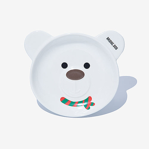 Christmas Bear Dish - White Glossy