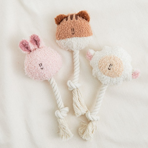 BonBon Green Furry Friends Rope Tug Toy