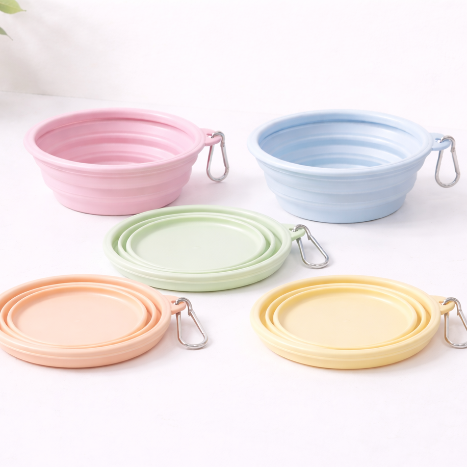 Silicone Collapsible Pet Bowl - 5 Colors