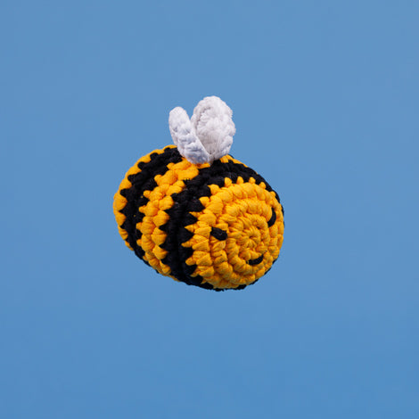 Hand Crochet Bumble Bee Dog Toy