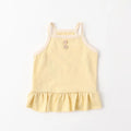 Button Piping Cami Dress - Yellow S