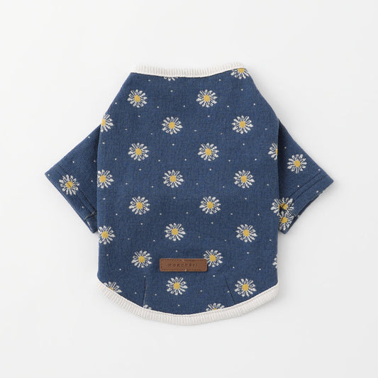 Flower Piping Top - Blue M