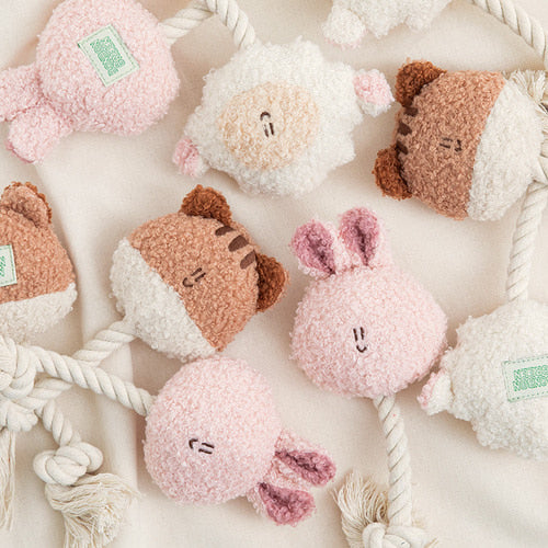 BonBon Green Furry Friends Rope Tug Toy