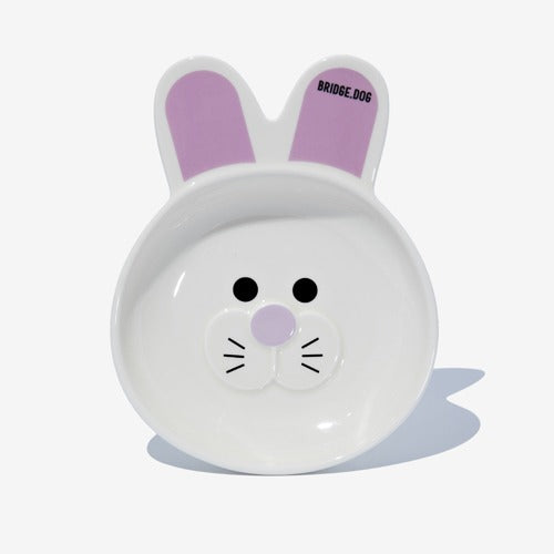 Bunny Dish -  White Violet Glossy