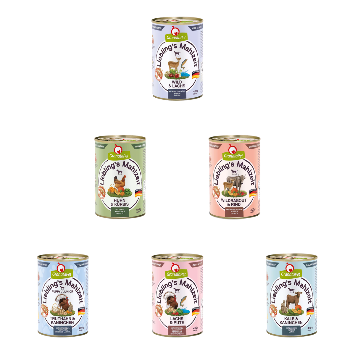 GranataPet Lieblings Mahlzeit Multipack 3 (6 x 400g)